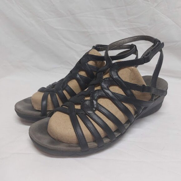 BareTraps Black Wedges - Picture 1 of 9